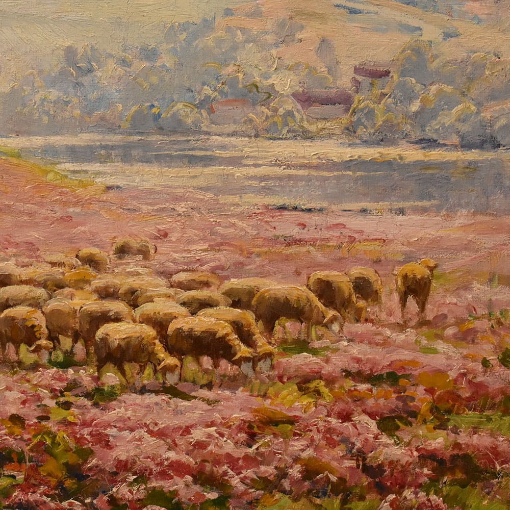 QP780 4a antique oil painting landscape natural painting XIX